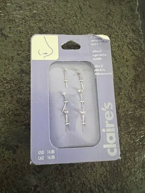 Claire's Purple Packaged Nose Jewelry - Silver